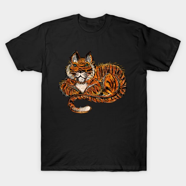 Tiger Tiger Burning Bright T-Shirt by AlexandraHallPinner